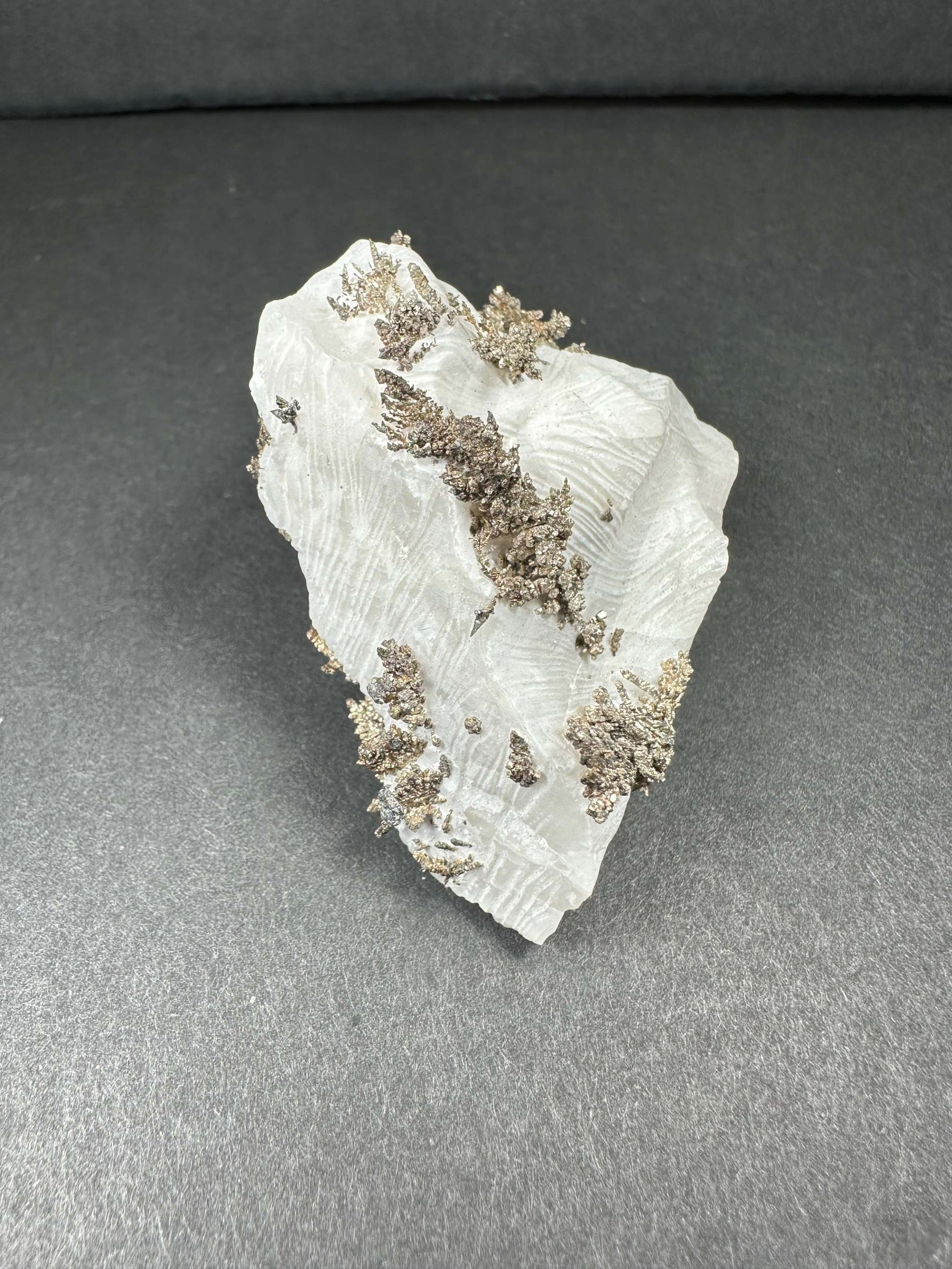 Native Dendritic Silver on Calcite from Morocco