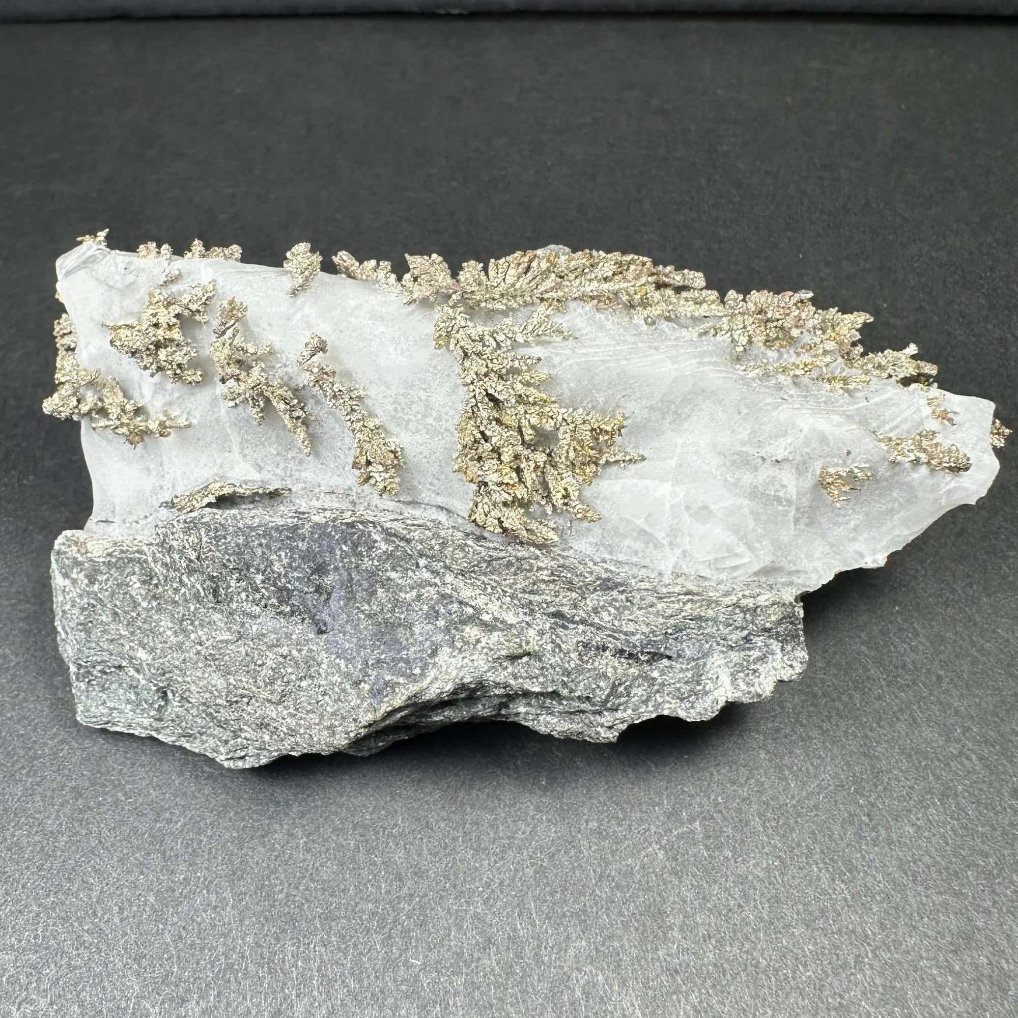 Native Dendritic Silver on Calcite from Morocco