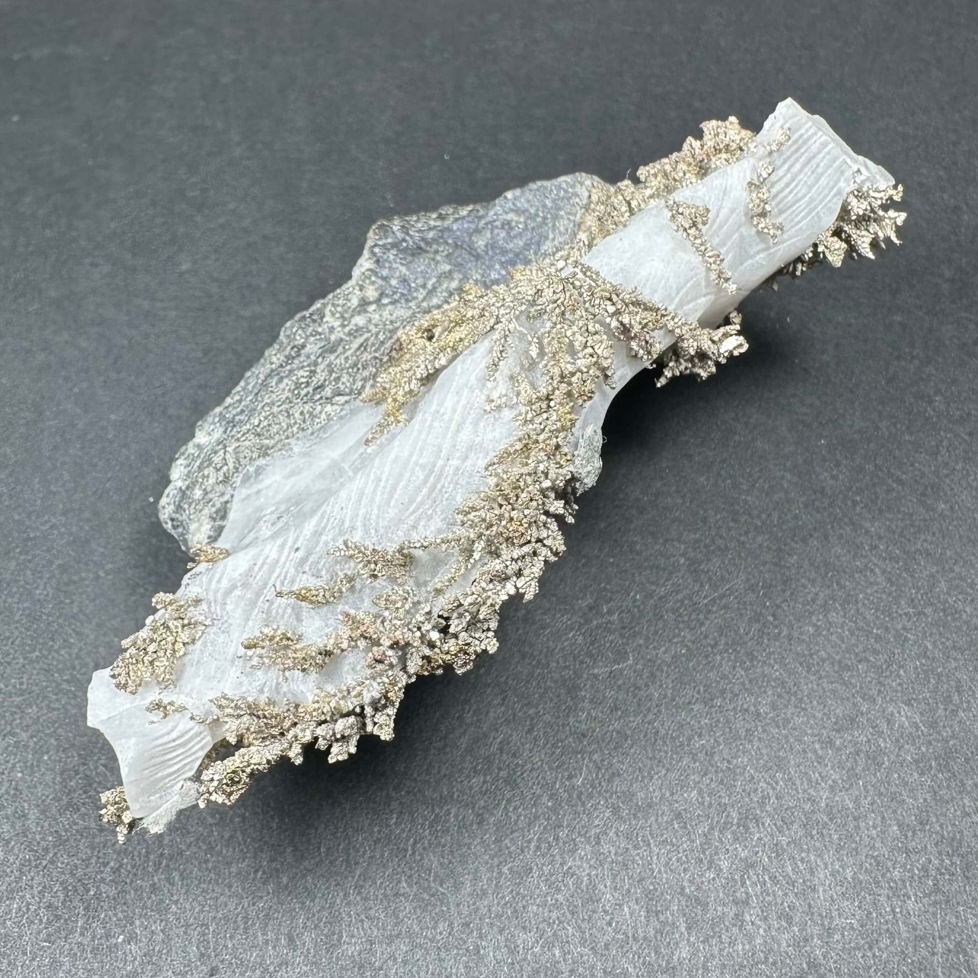 Native Dendritic Silver on Calcite from Morocco