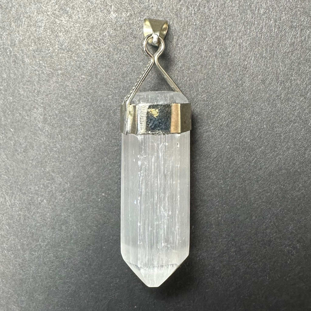 Selenite Pendant in Sterling Silver Clasp