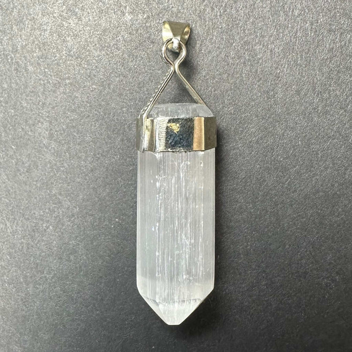 Selenite Pendant in Sterling Silver Clasp