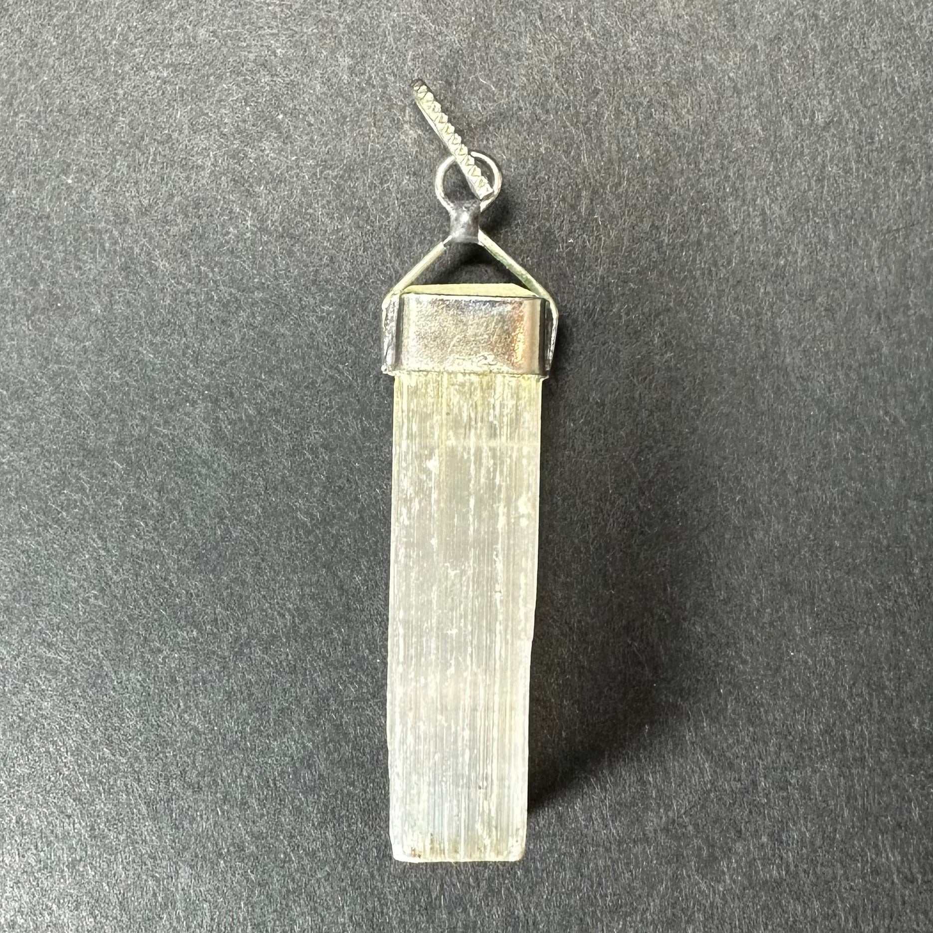 Selenite Pendant in Sterling Silver Clasp