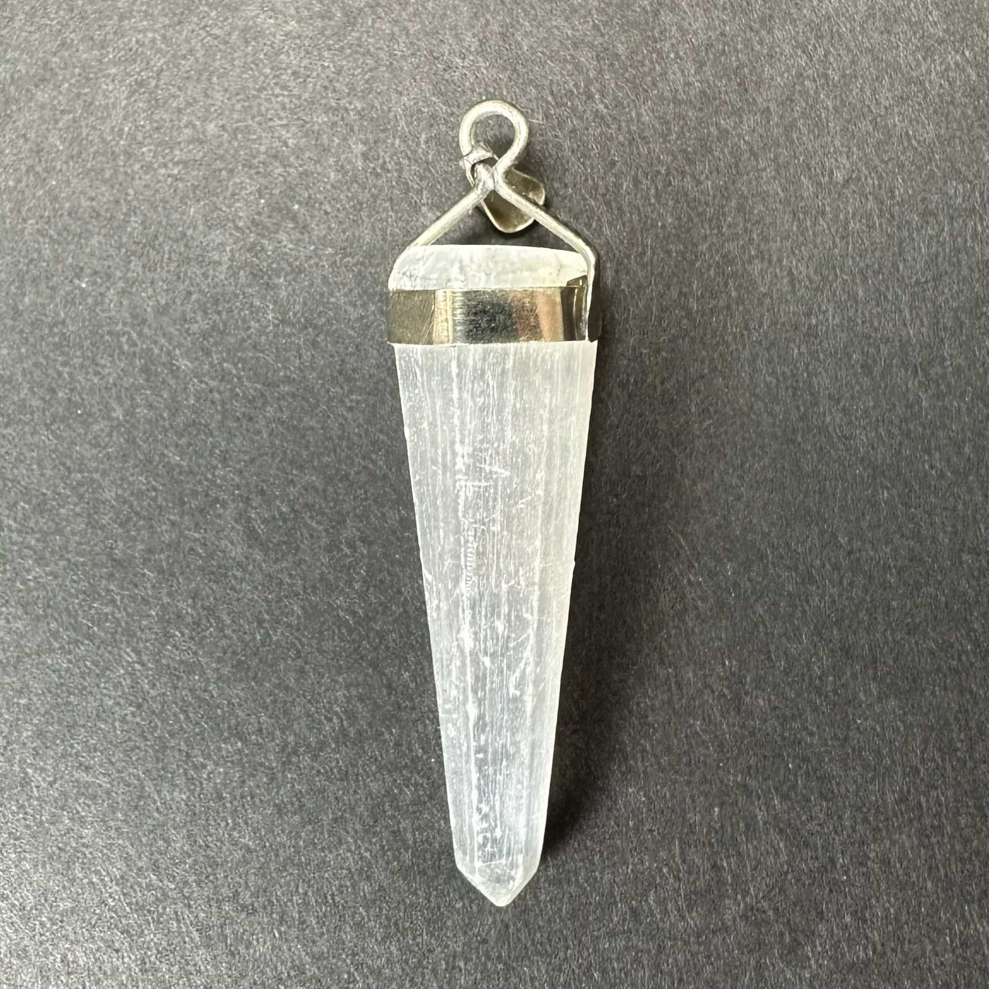 Selenite Pendant in Sterling Silver Clasp