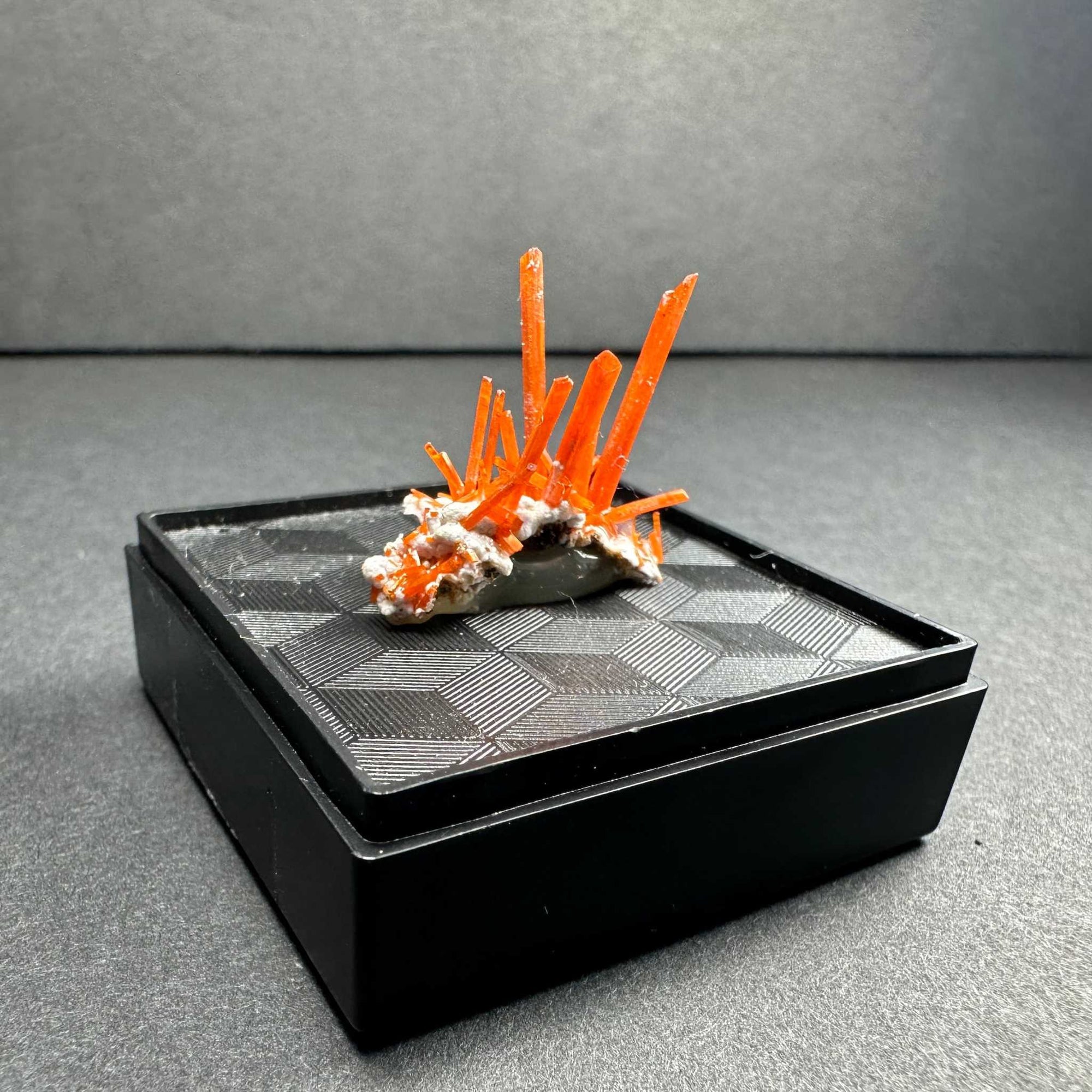 Crocoite on Matrix Adelaide Mine, Dundas, Tasmania, Australia