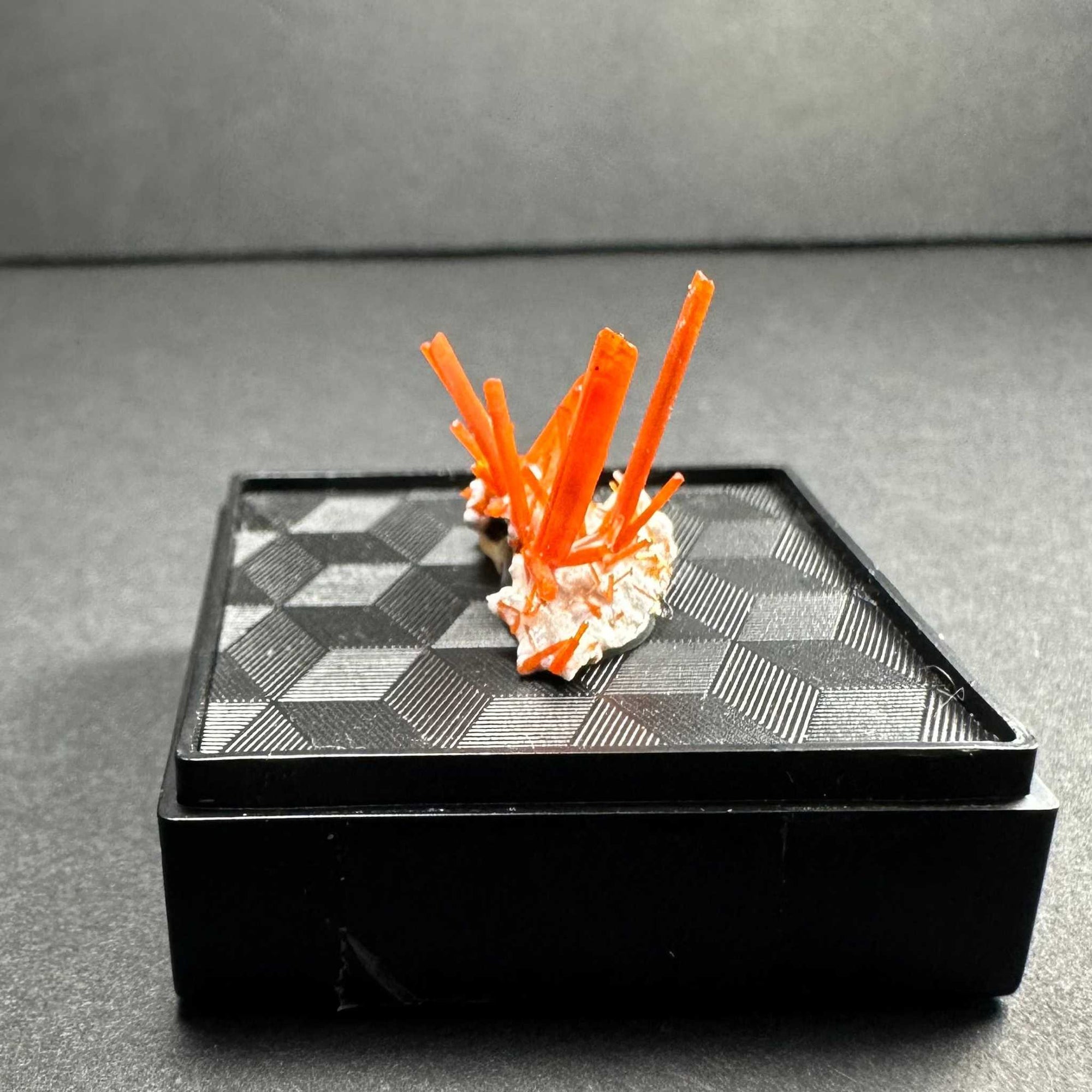 Crocoite on Matrix Adelaide Mine, Dundas, Tasmania, Australia