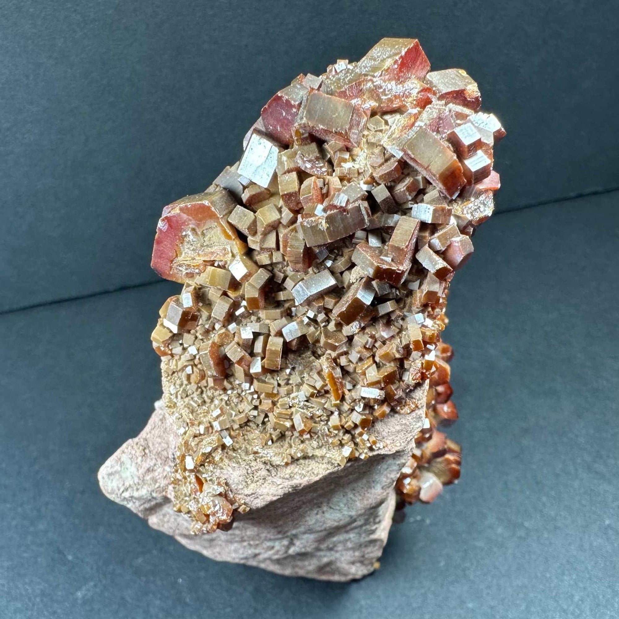 Vanadinite Cluster on Matrix from Mibladen, Morocco