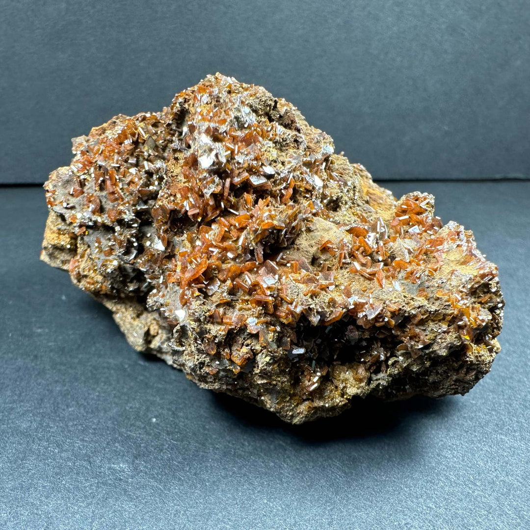 Wulfenite Cluster on Matrix from Maoniuping Mine, Sichuan, China