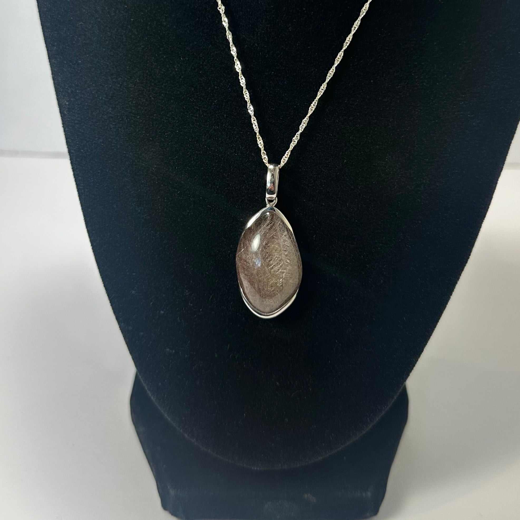 Silver Rutile Teardrop Pendant
