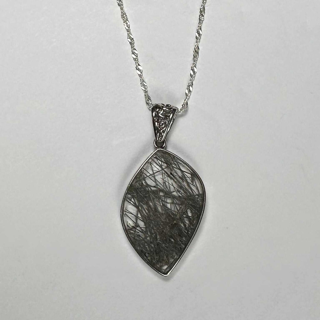 Rutilated Quartz Flame Pendant