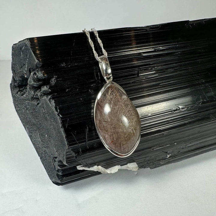 Silver Rutile Teardrop Pendant