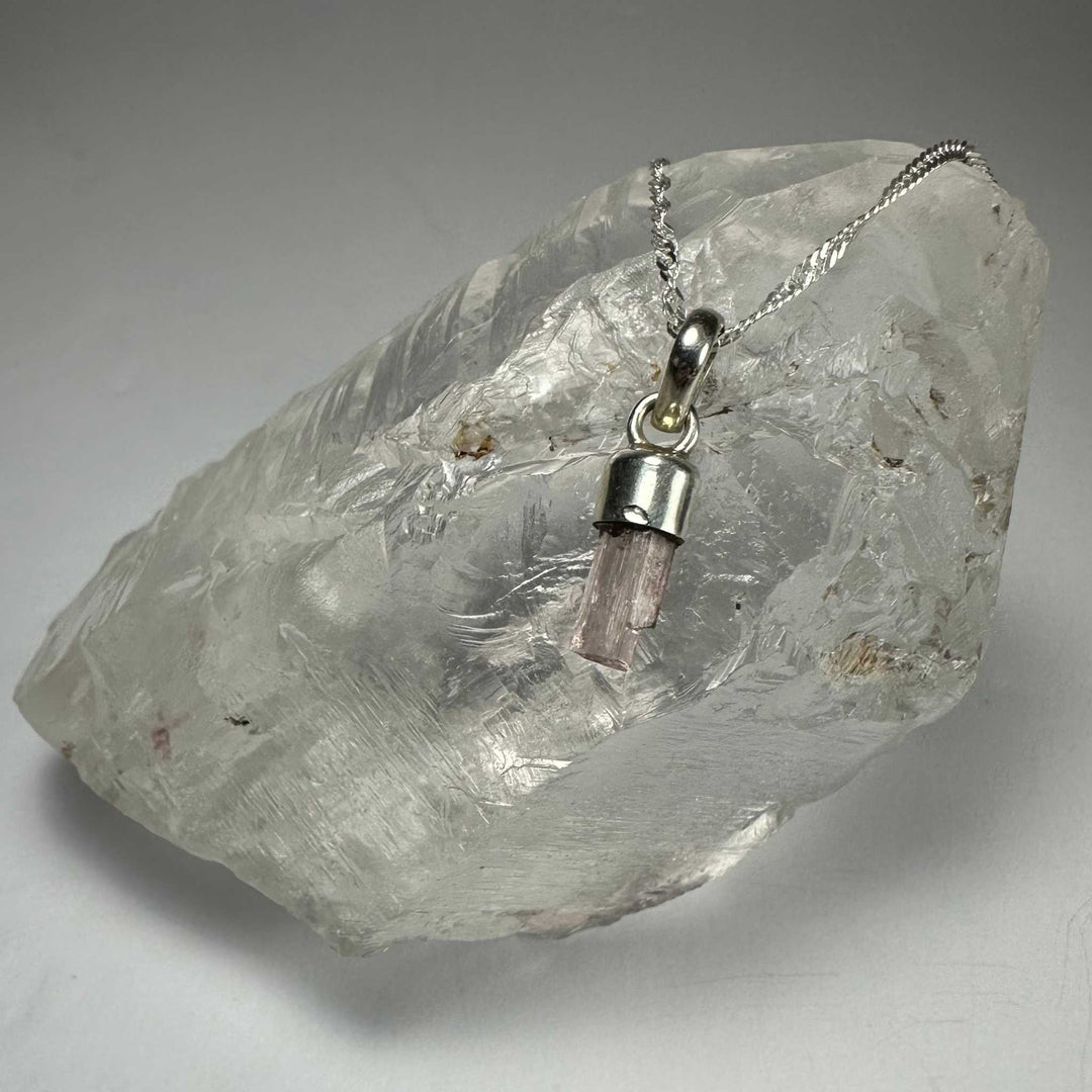 Natural Tourmaline Pencil Pendant