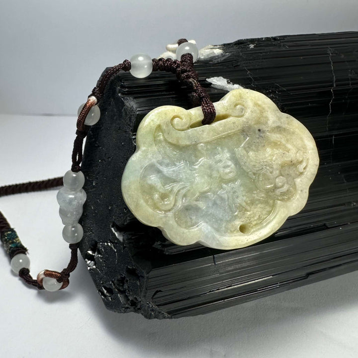 Dragon &amp; Phoenix Nephrite Jade Necklace