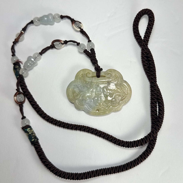 Dragon &amp; Phoenix Nephrite Jade Necklace