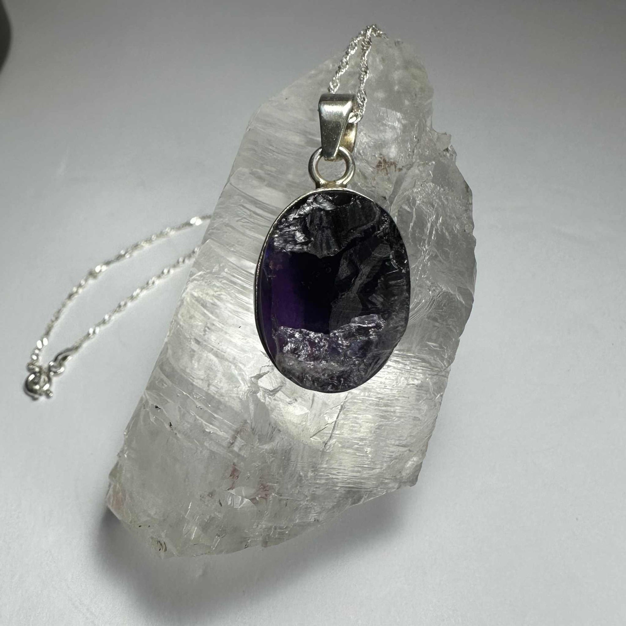 Natural Rough Amethyst Pendant