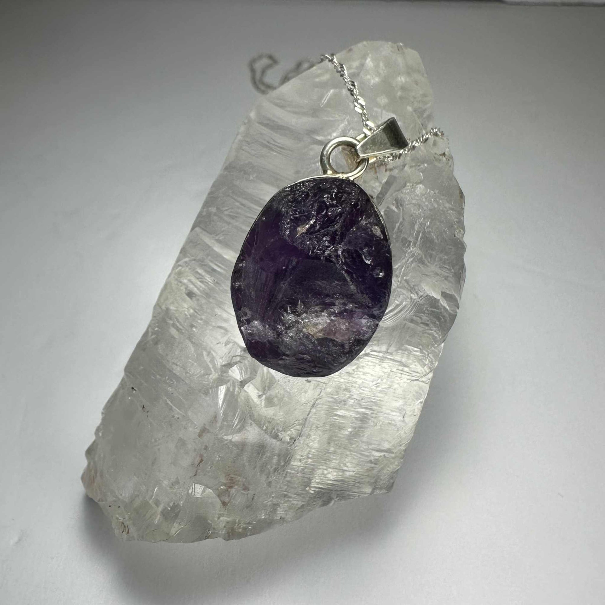 Natural Rough Amethyst Pendant