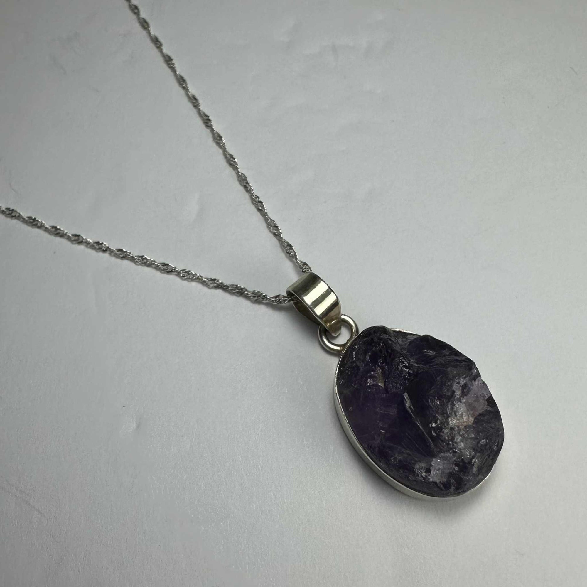Natural Rough Amethyst Pendant
