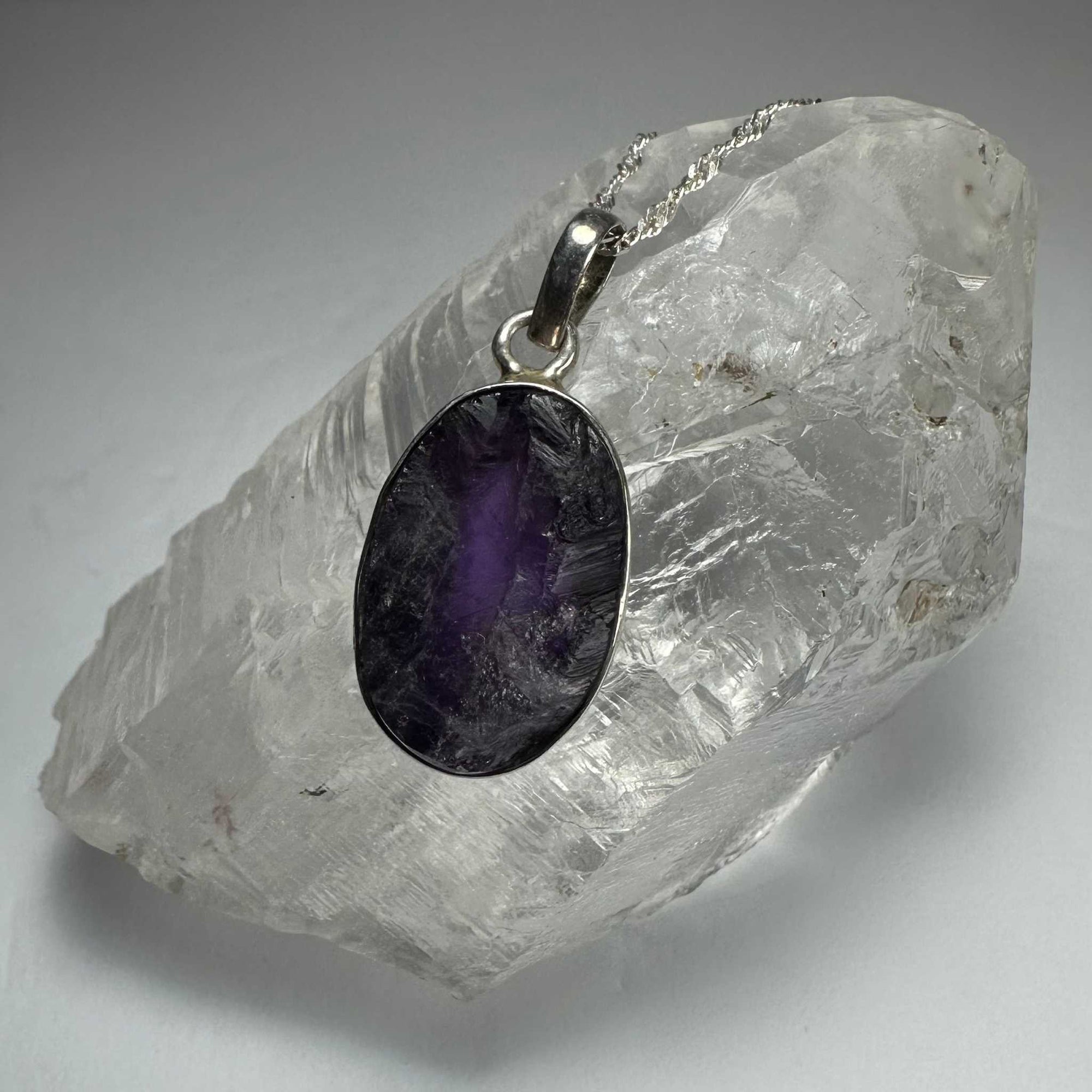 Natural Rough Amethyst Pendant