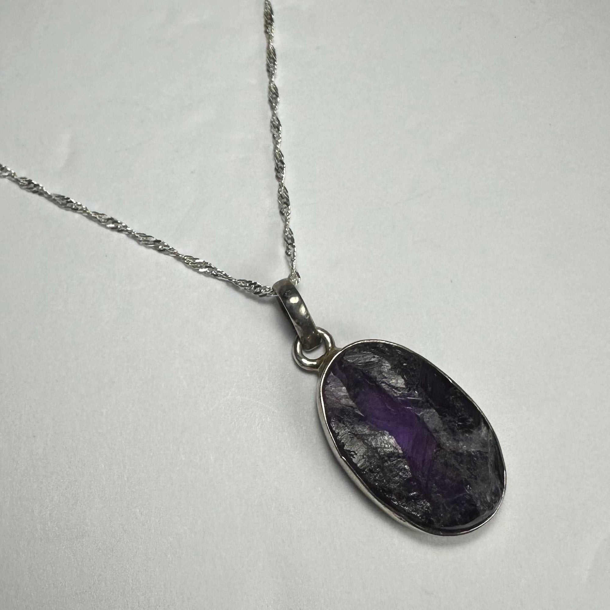 Natural Rough Amethyst Pendant