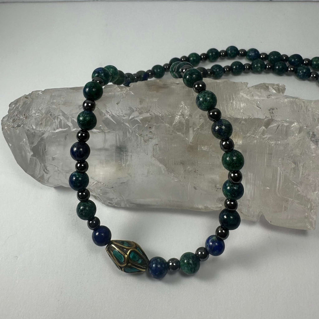 Handmade Tibetan Brass &amp; Turquoise Necklace