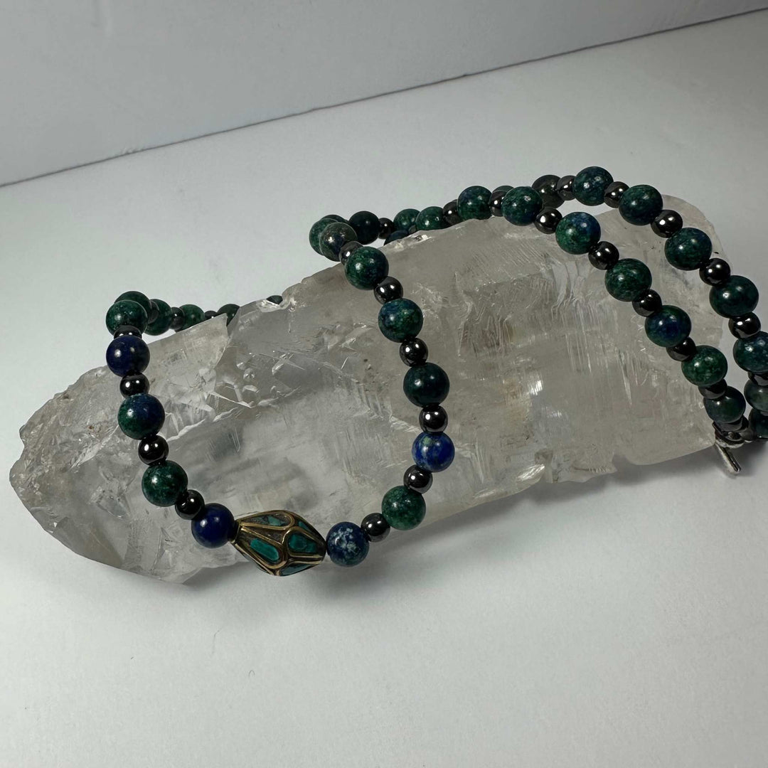 Handmade Tibetan Brass &amp; Turquoise Necklace