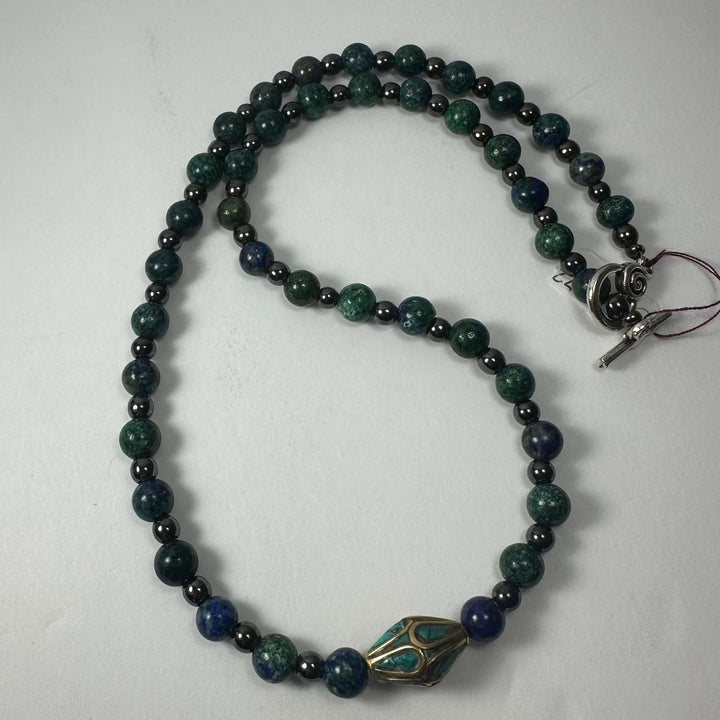 Handmade Tibetan Brass &amp; Turquoise Necklace