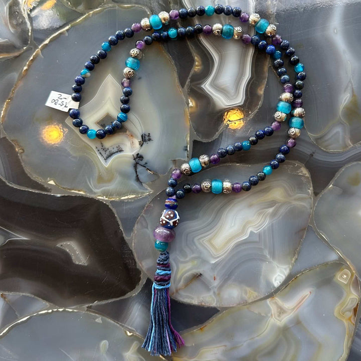 Lapis Lazuli Mala with Mixed Stone Beads
