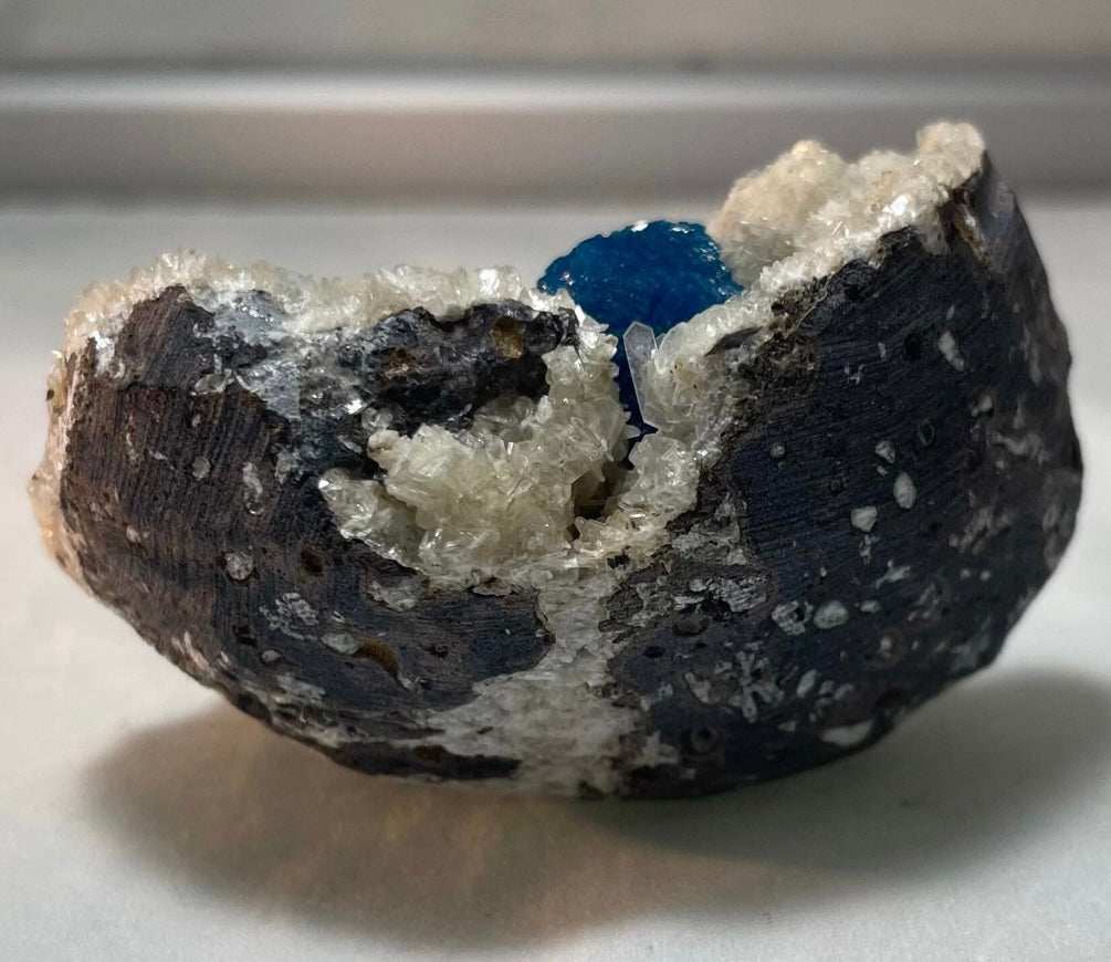 Cavansite with White Stilbite on Matrix Maharashtra, Pune, India