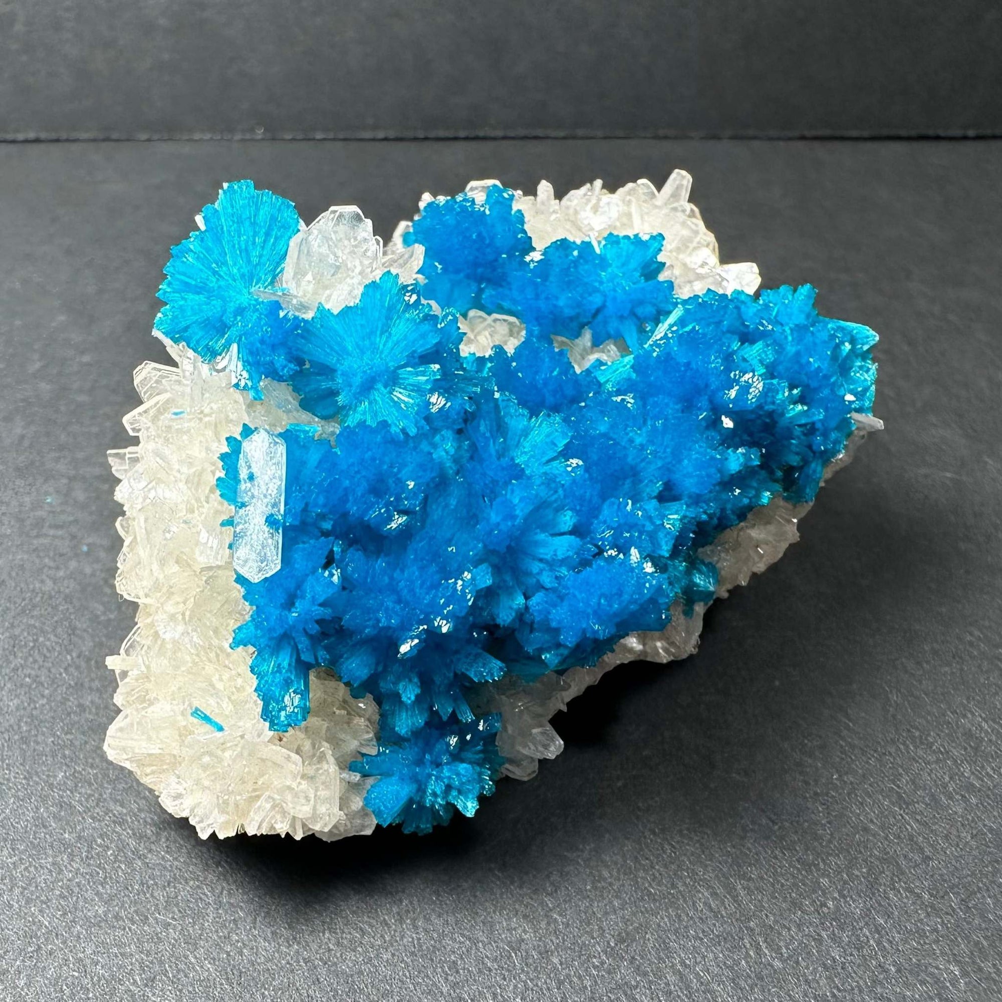 Cavansite with Stilbite on Matrix from Pune, Maharashtra, India