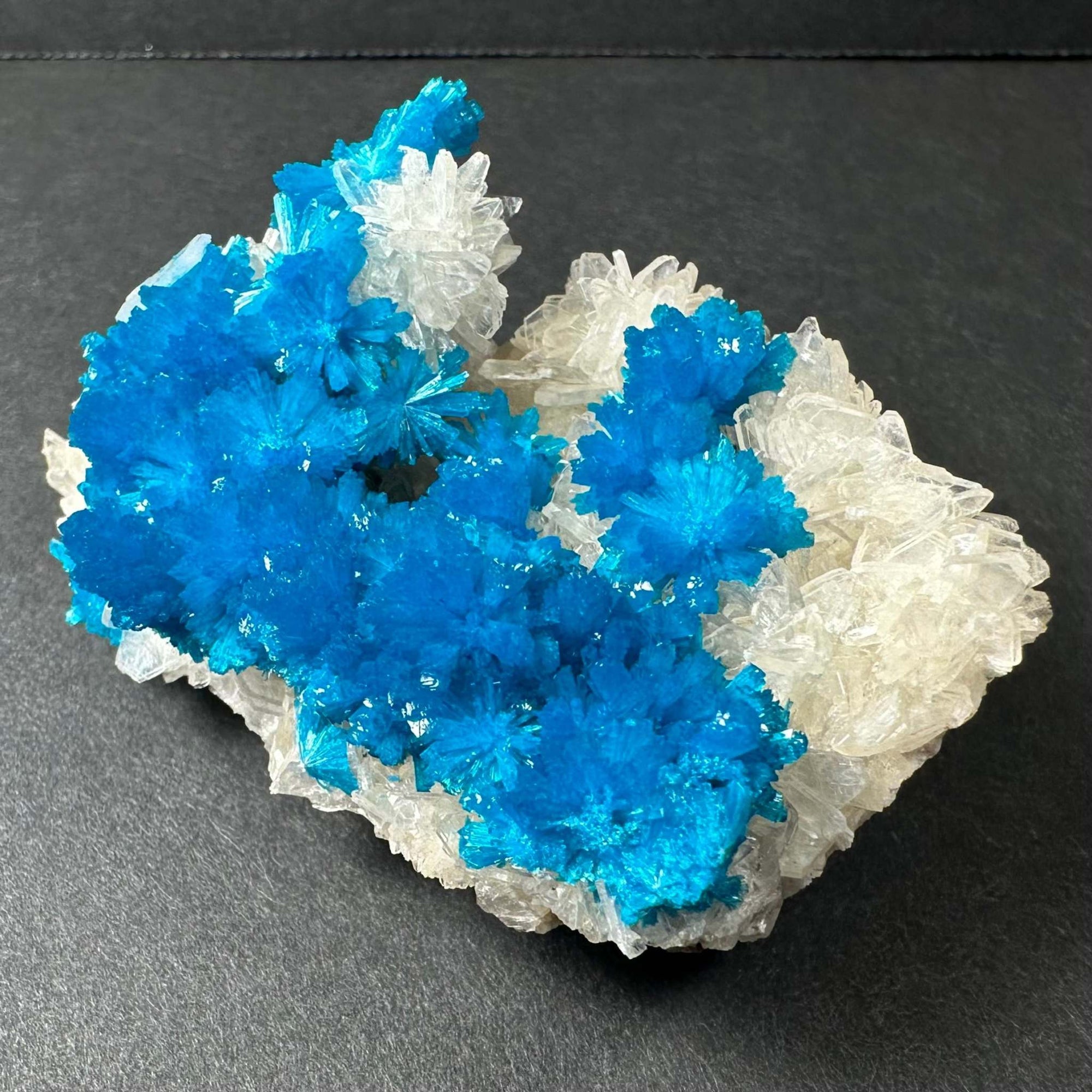 Cavansite with Stilbite on Matrix from Pune, Maharashtra, India