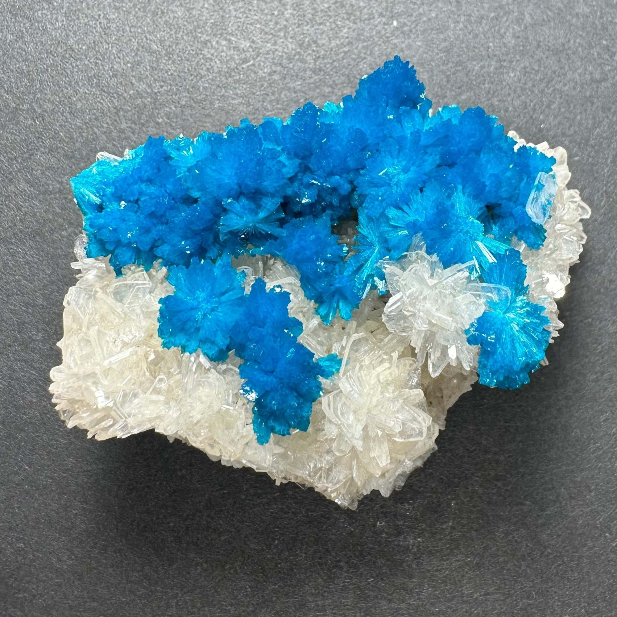 Cavansite with Stilbite on Matrix from Pune, Maharashtra, India