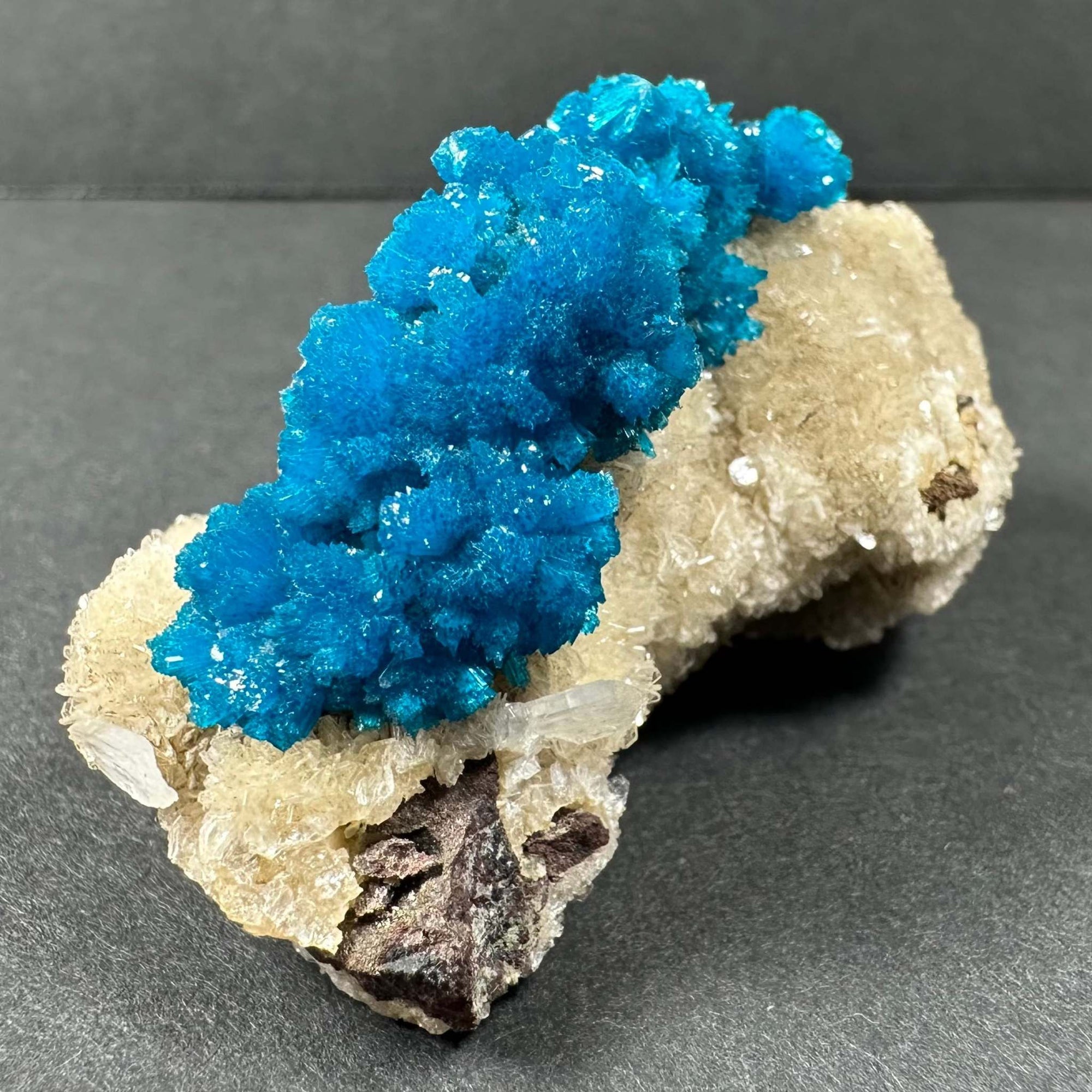 Cavansite with Stilbite on Matrix from Pune, Maharashtra, India