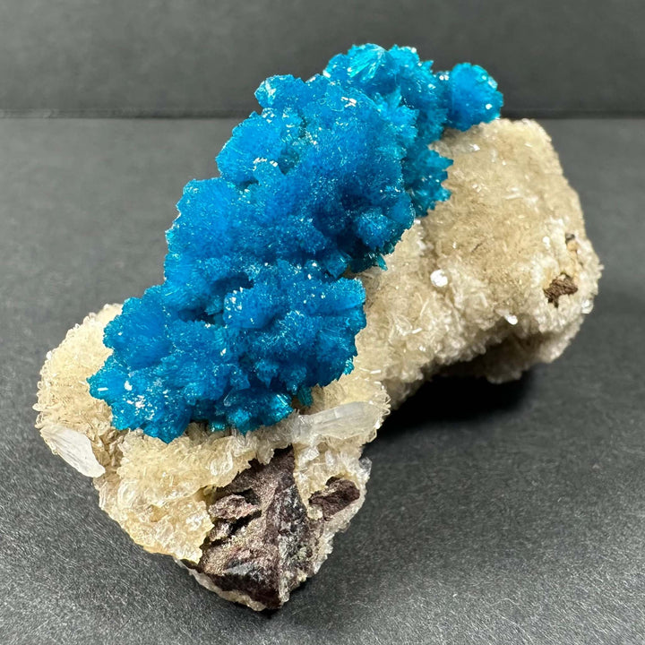 Cavansite with Stilbite on Matrix from Pune, Maharashtra, India