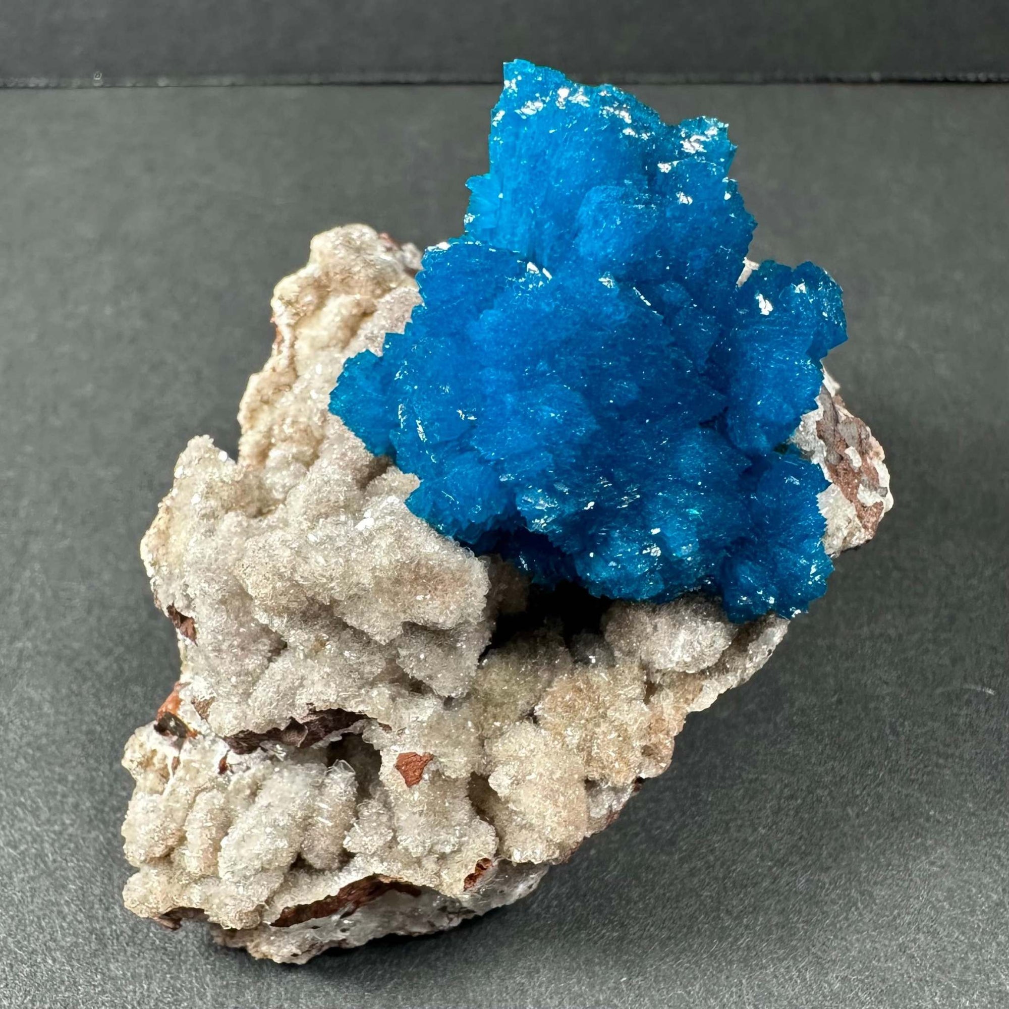 Cavansite with Stilbite on Matrix from Pune, Maharashtra, India
