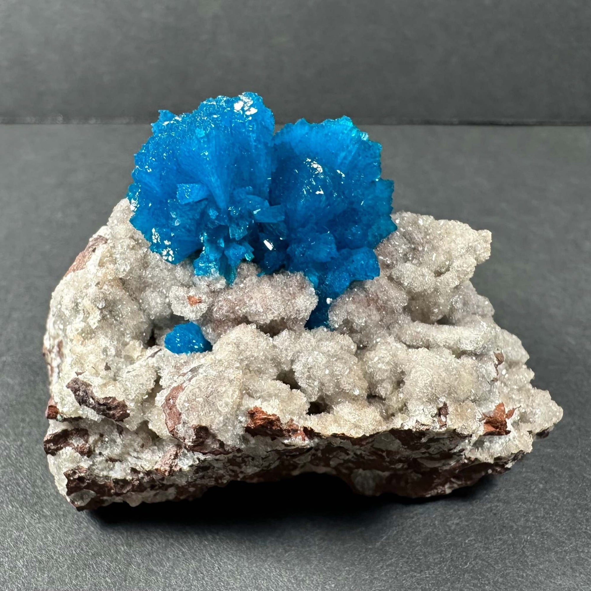 Cavansite with Stilbite on Matrix from Pune, Maharashtra, India
