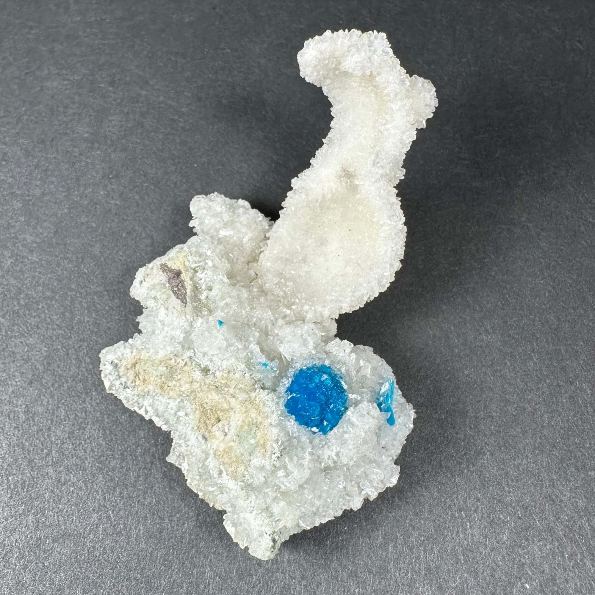 Cavansite Ball 'Floater' on White Stilbite (LG) from Pune, India