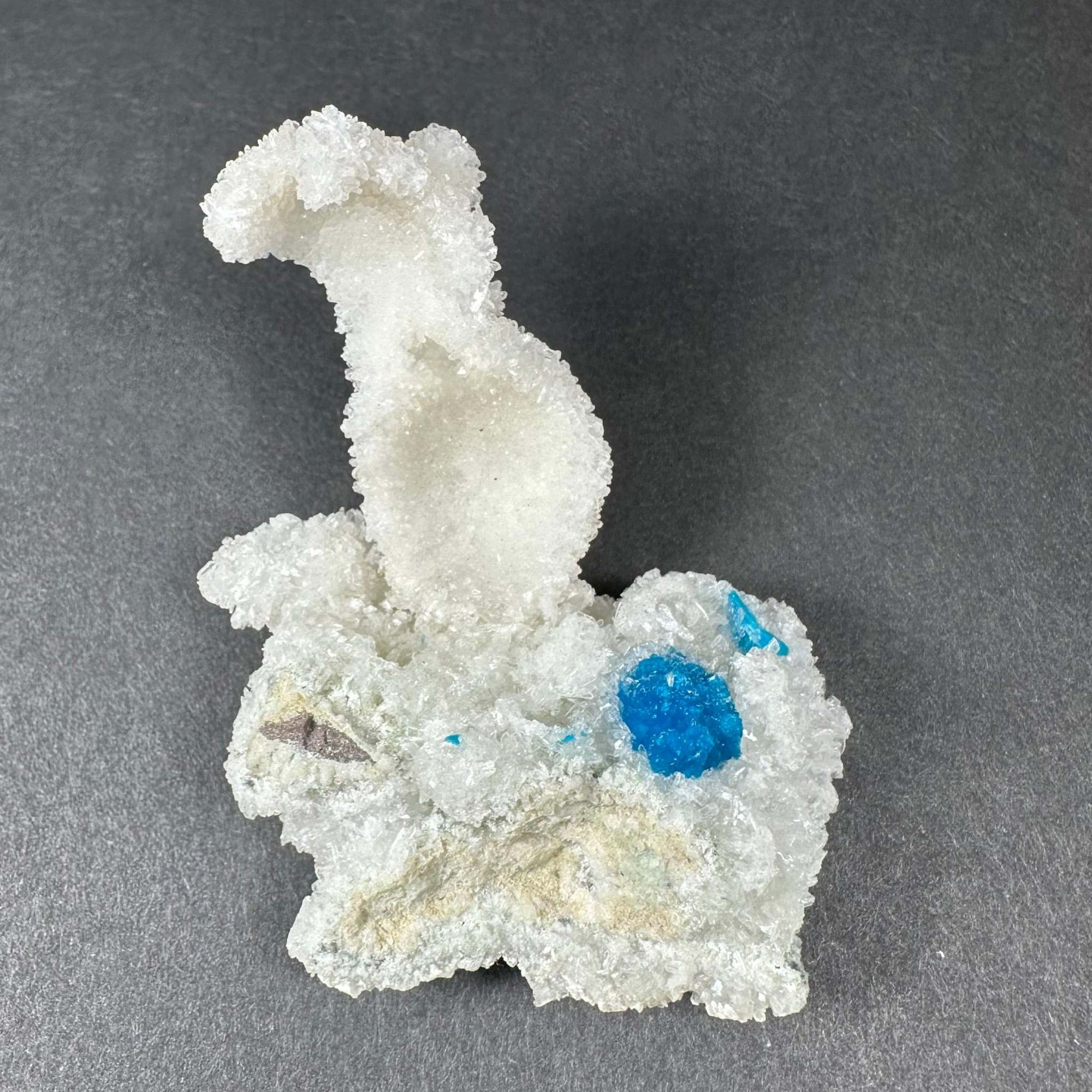 Cavansite Ball 'Floater' on White Stilbite (LG) from Pune, India