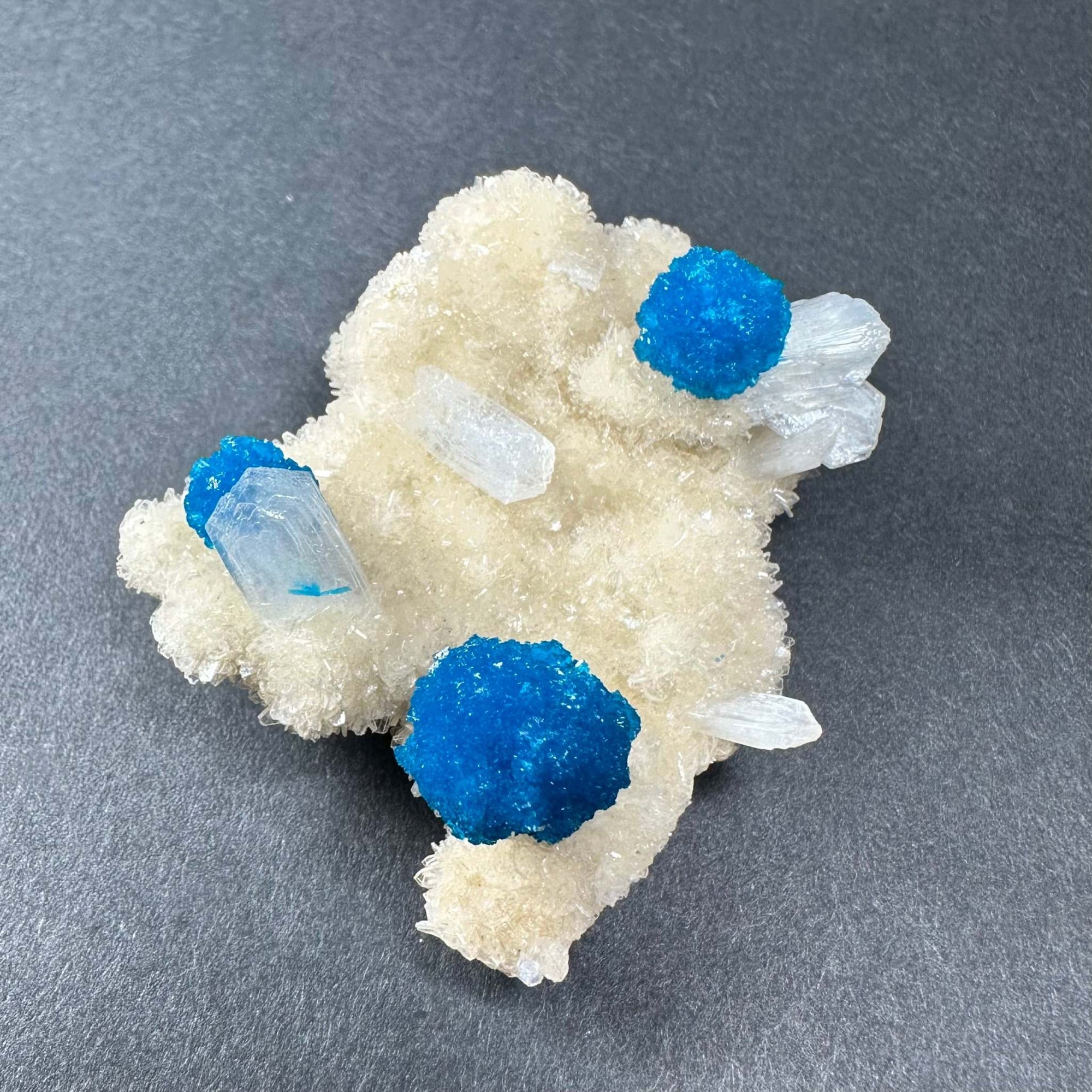 Cavansite on Stilbite Matrix from Maharashtra, Pune, India