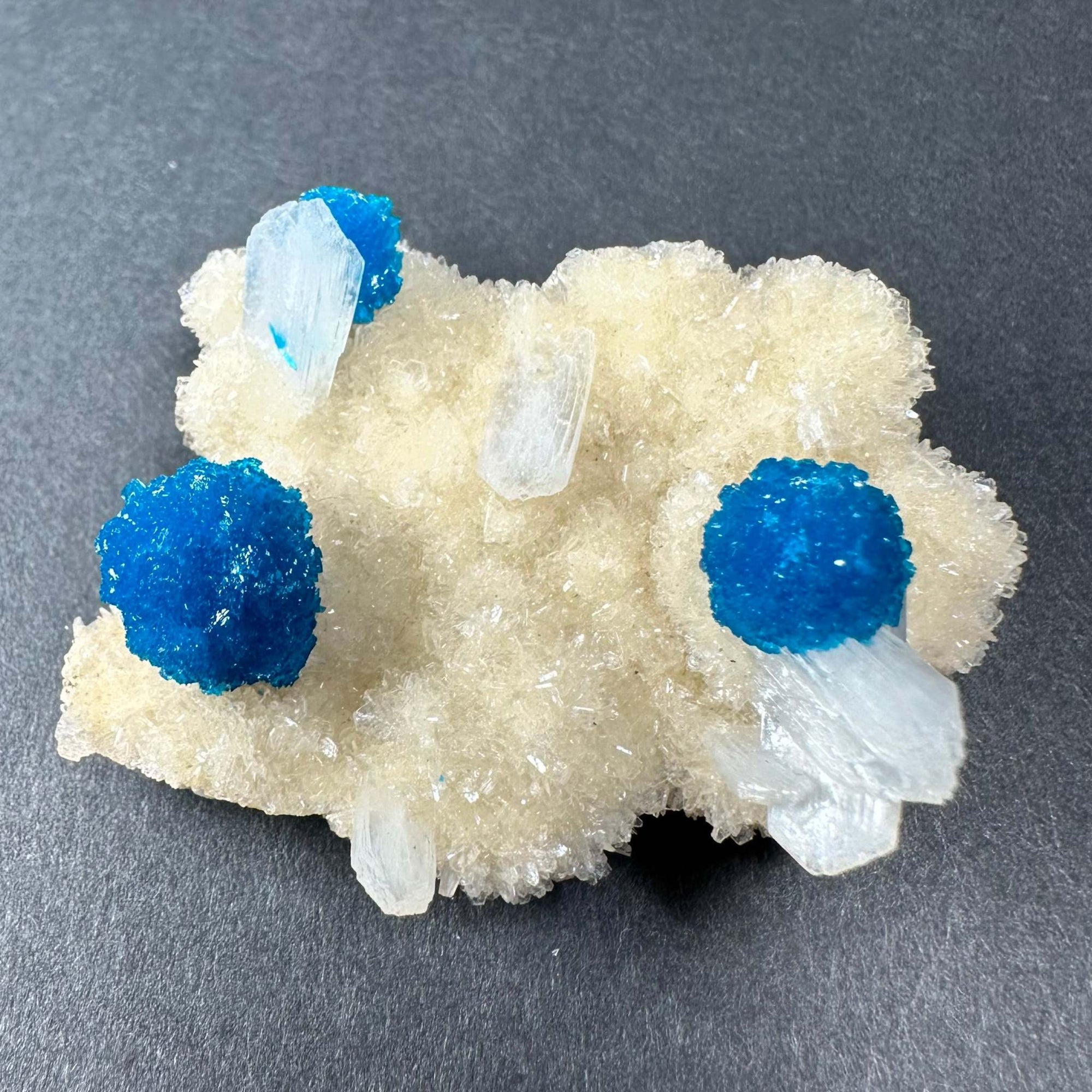Cavansite on Stilbite Matrix from Maharashtra, Pune, India