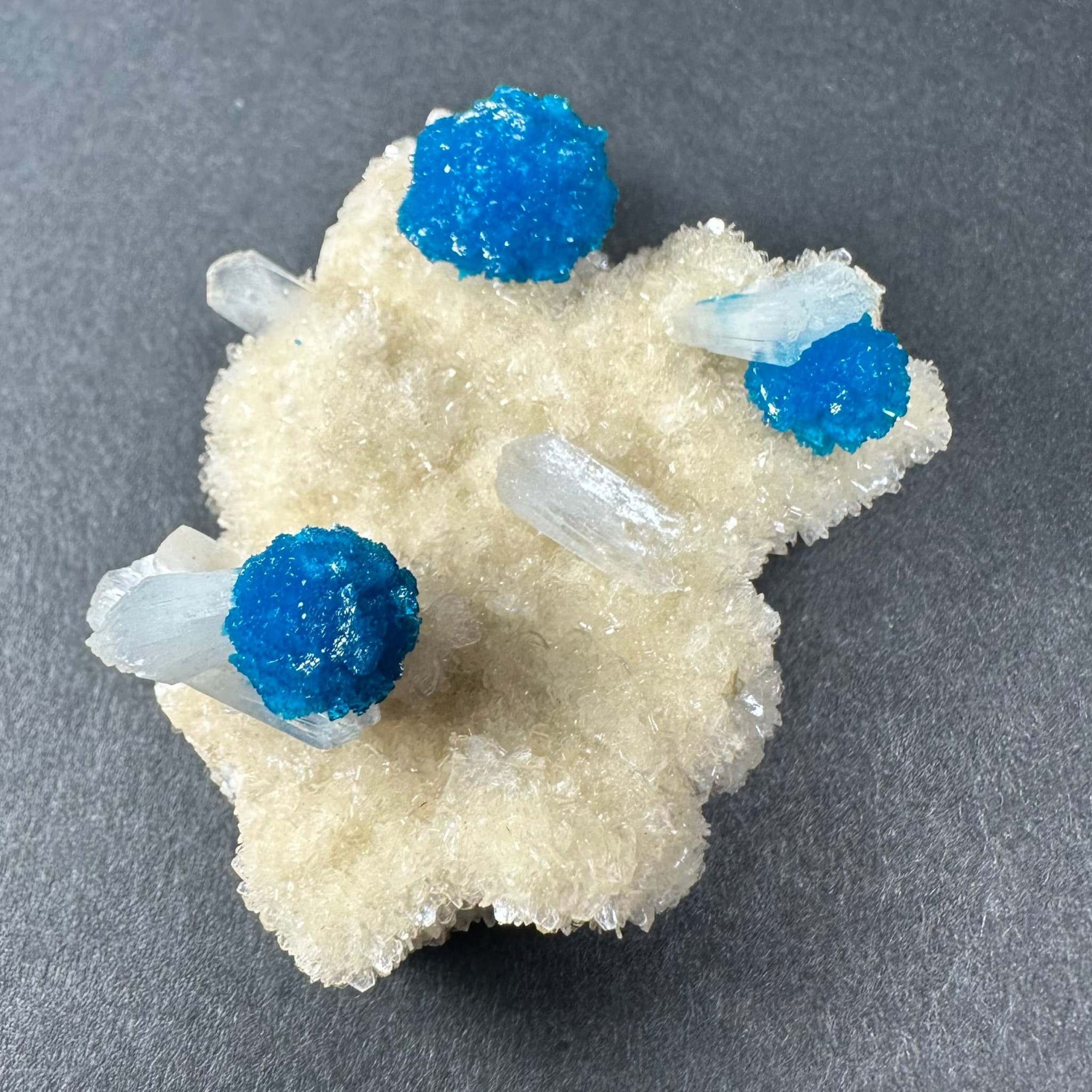 Cavansite on Stilbite Matrix from Maharashtra, Pune, India