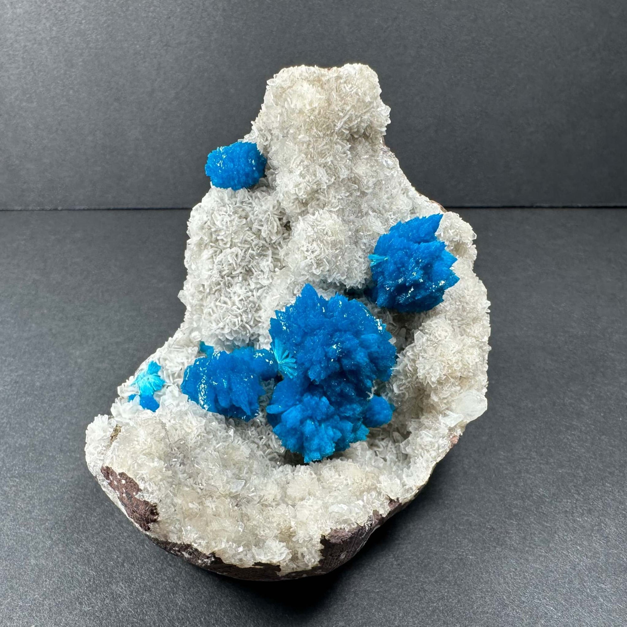 Cavansite with White Stilbite on Matrix Maharashtra, Pune, India