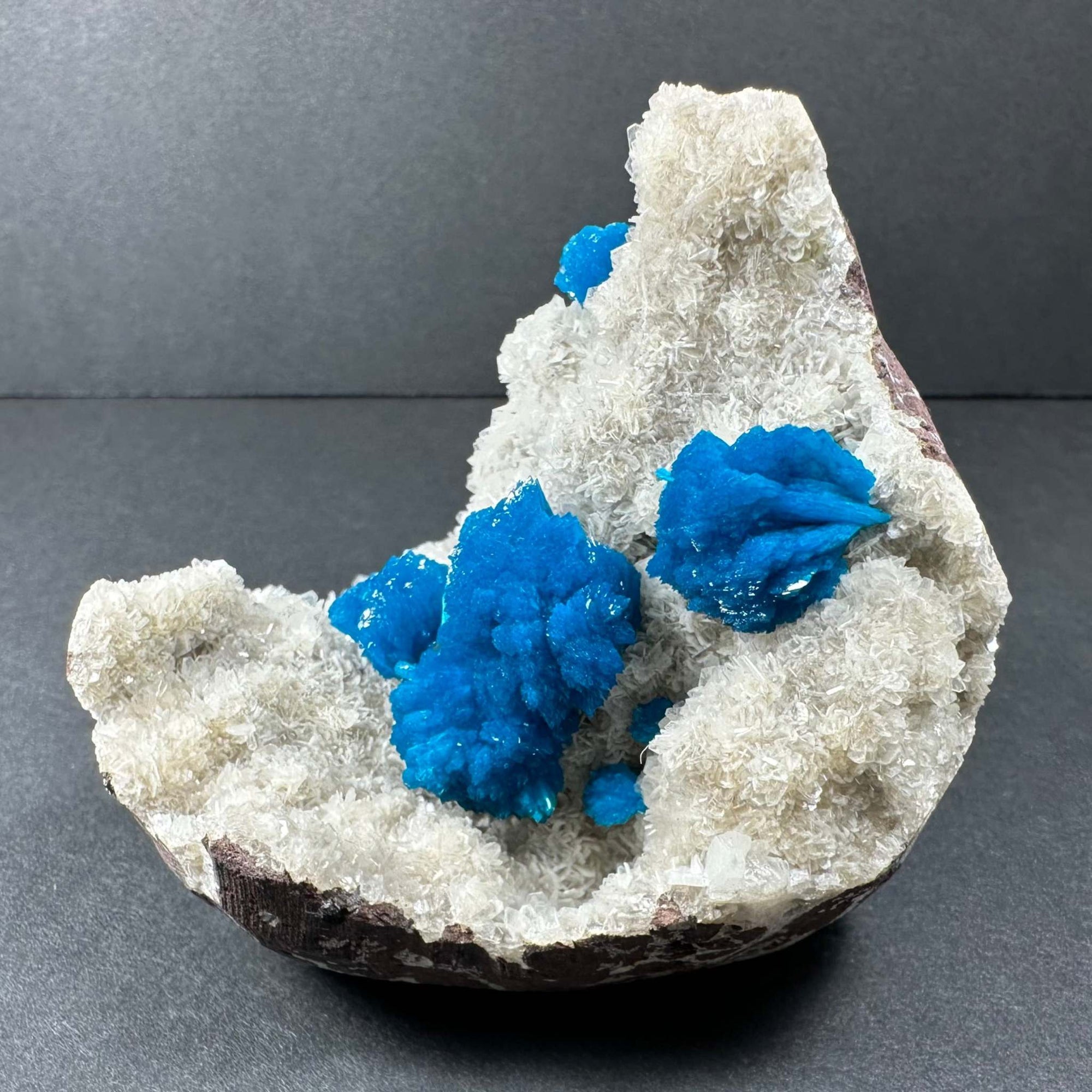 Cavansite with White Stilbite on Matrix Maharashtra, Pune, India