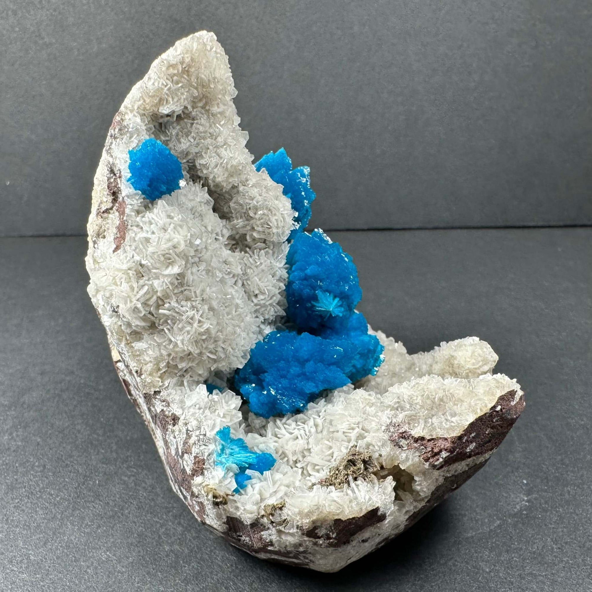 Cavansite with White Stilbite on Matrix Maharashtra, Pune, India