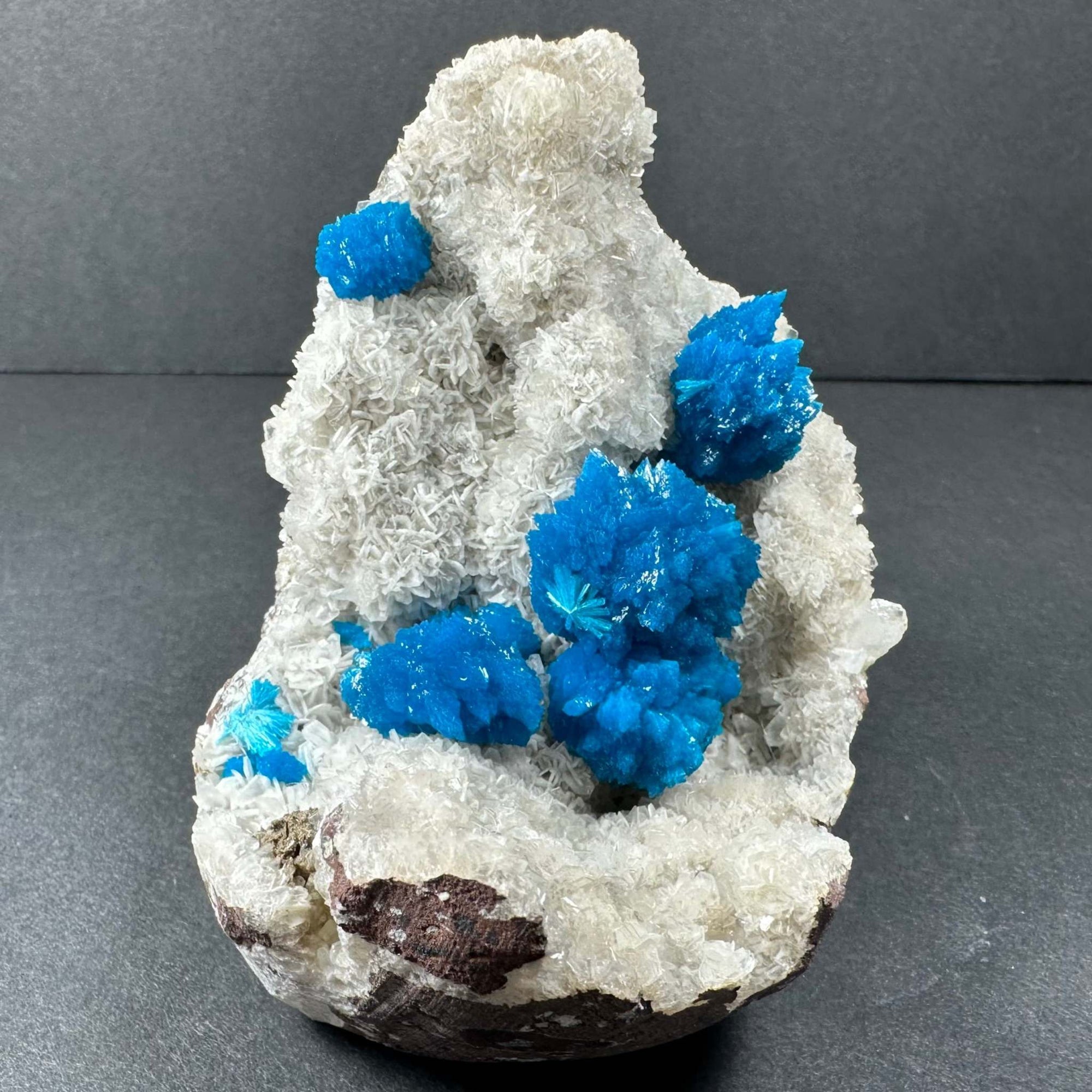 Cavansite with White Stilbite on Matrix Maharashtra, Pune, India