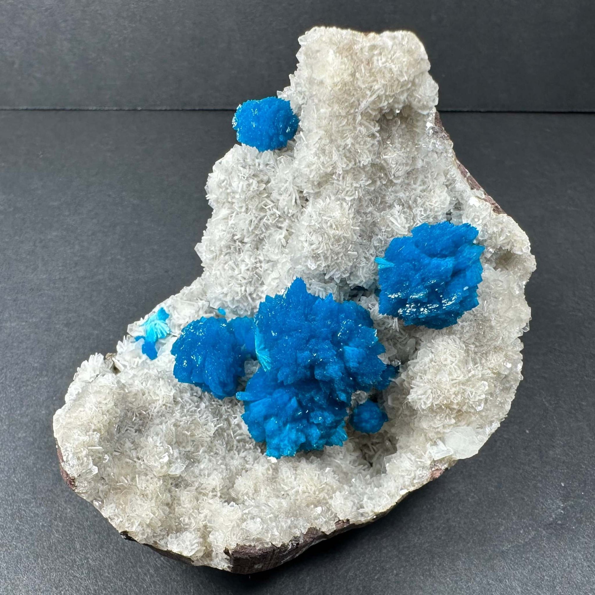 Cavansite with White Stilbite on Matrix Maharashtra, Pune, India
