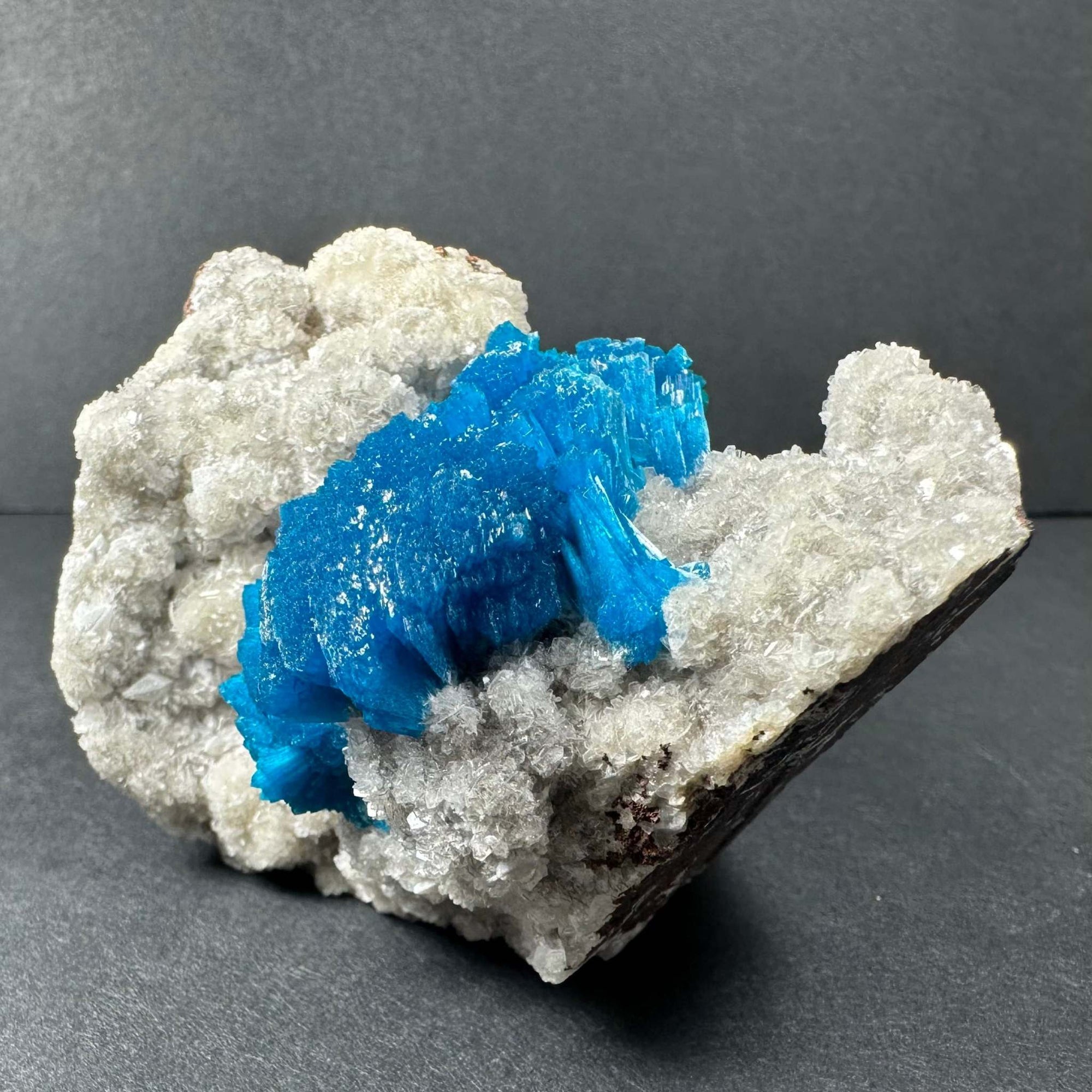 Cavansite with Stilbite on Matrix from Maharashtra, Pune, India