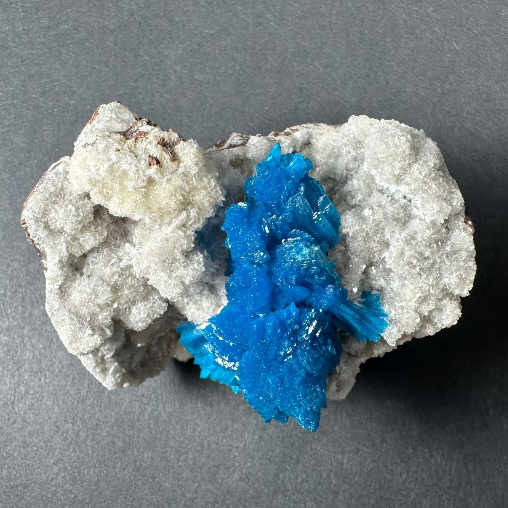 Cavansite with Stilbite on Matrix from Maharashtra, Pune, India