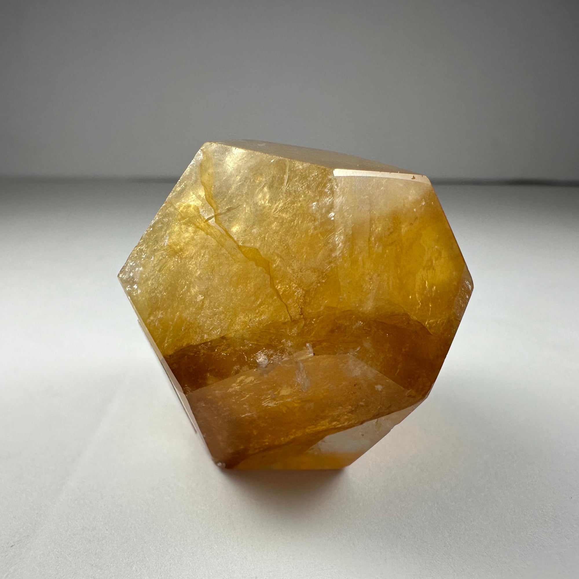 Yellow Hematoid Quartz Dodecahedron Carving from Brazil