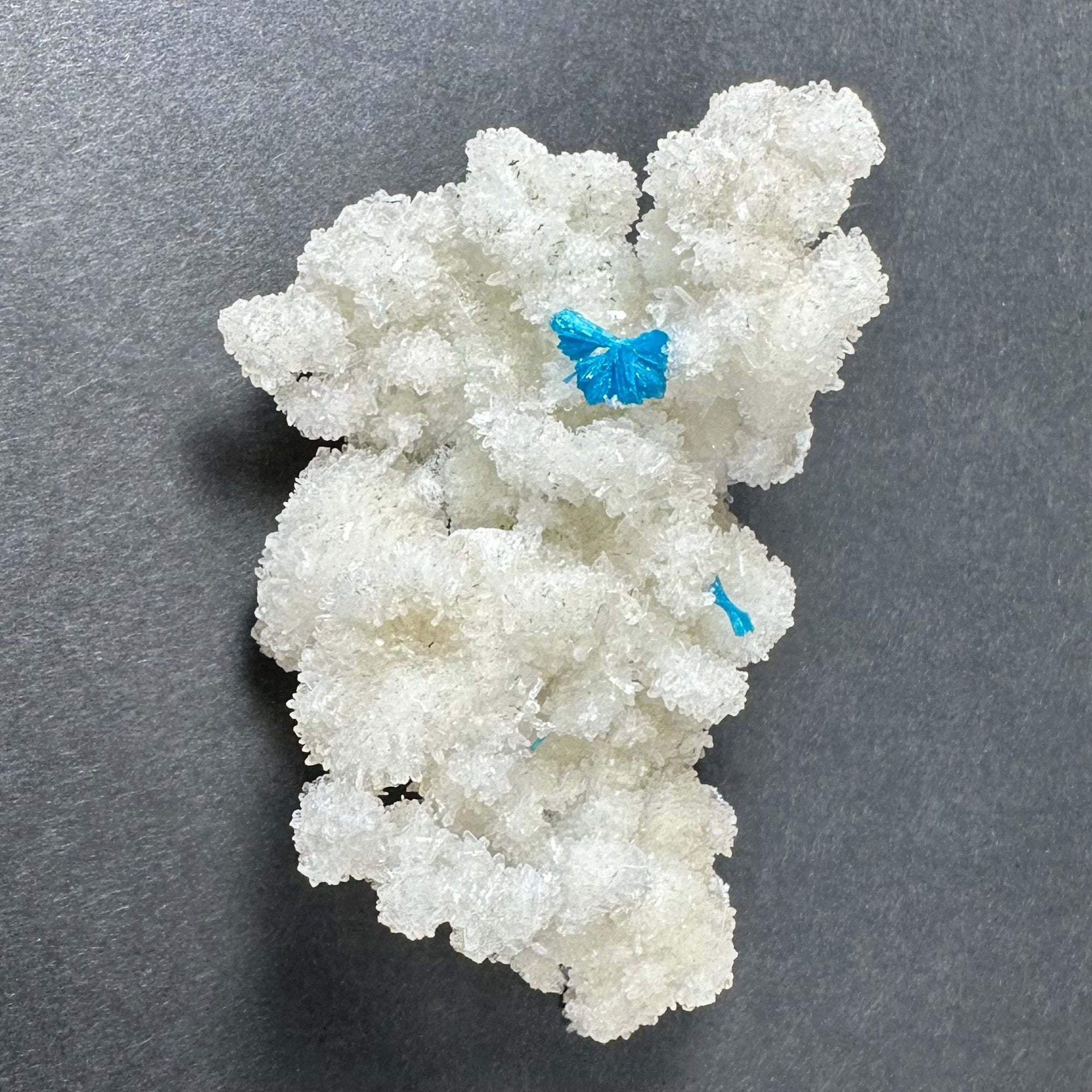 Cavansite Ball 'Floater' on White Stilbite (LG) from Pune, India