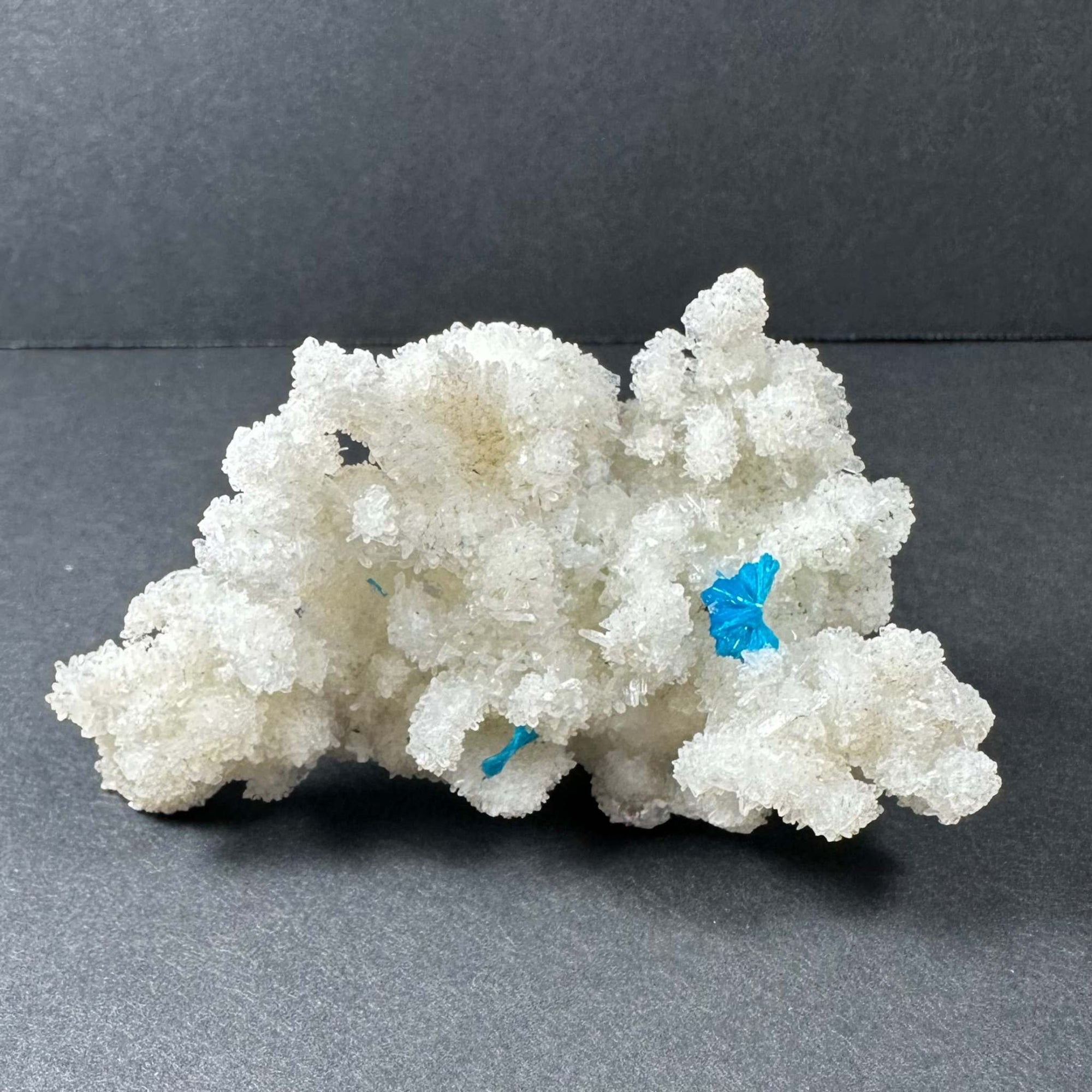 Cavansite Ball 'Floater' on White Stilbite (LG) from Pune, India