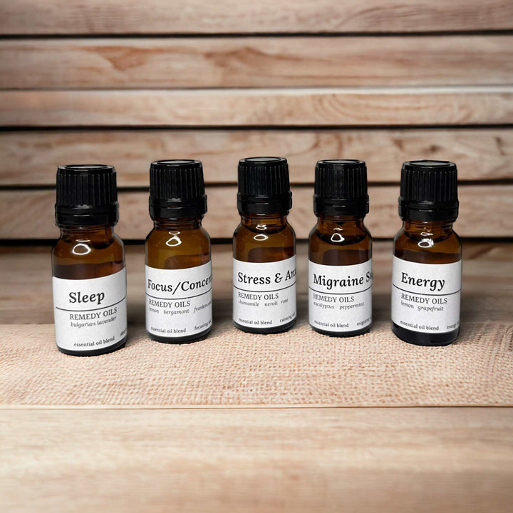 Remedy Oil Blends -- HANDMADE -- Allergy, Sleep, Migraines, Energy, Stress, Focus